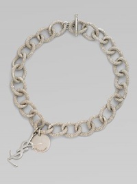 This highly-textured design makes a statement with chunky links and two logo charms. Tin metalLength, about 17¾Toggle closureMade in Italy This highly-textured design makes a statement with chunky links and two logo charms. Tin metalLength, about 17¾Toggle closureMade in Italy