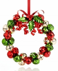 It has a ring to it. A wreath crafted of red, green and gold jingle bells elevates your tree with irresistible merriment. It has a ring to it. A wreath crafted of red, green and gold jingle bells elevates your tree with irresistible merriment.
