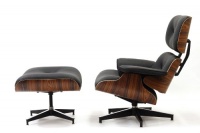 LexMod Eaze Lounge Chair in Black Leather and Palisander Wood LexMod Eaze Lounge Chair in Black Leather and Palisander Wood