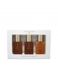 Taking a vacation? Our 2 oz. Mini Travel Set is the perfect accessory. Our Mini Travel Set includes 2 oz. sizes of our SPF 4 Oil, SPF 15 Gel, and After Sun Moisturizer. Taking a vacation? Our 2 oz. Mini Travel Set is the perfect accessory. Our Mini Travel Set includes 2 oz. sizes of our SPF 4 Oil, SPF 15 Gel, and After Sun Moisturizer.