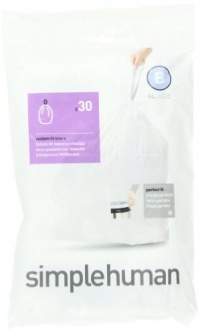 simplehuman Custom Fit Trash Can Liner B, 6 Liters / 1.6 Gallons, 30-Count (Pack of 4) simplehuman Custom Fit Trash Can Liner B, 6 Liters / 1.6 Gallons, 30-Count (Pack of 4)