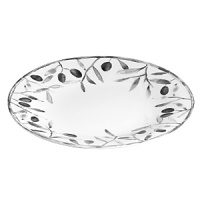 Inspired by the traditional symbol of peace and goodwill, a naturalistic olive branch motif is rendered in graphic detail on this assortment of fine porcelain dinnerware from Michael Aram. Inspired by the traditional symbol of peace and goodwill, a naturalistic olive branch motif is rendered in graphic detail on this assortment of fine porcelain dinnerware from Michael Aram.