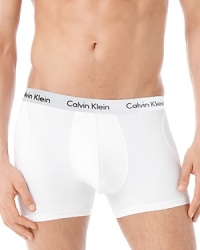 These Calvin Klein trunks feature a classic fit with the logo at the waistband. These Calvin Klein trunks feature a classic fit with the logo at the waistband.