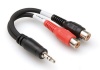 Hosa Cable YRA154 Stereo 1/8 Male to Dual RCA Female Y Cable - 6 Inch