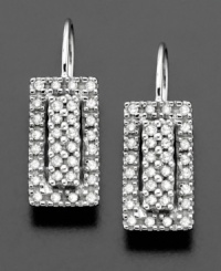 Perfect platforms of sparkle. These stylish round-cut diamond drop earrings (1/3 ct. t.w.) are set in 14k white gold. Approximate drop: 3/4 inches.