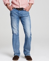 Faded and lightly distressed, these jeans come perfectly prepared for your very full day of chilling out. A laid-back design that's any easy match with both tees and button-downs, this is denim with classic appeal. Faded and lightly distressed, these jeans come perfectly prepared for your very full day of chilling out. A laid-back design that's any easy match with both tees and button-downs, this is denim with classic appeal.