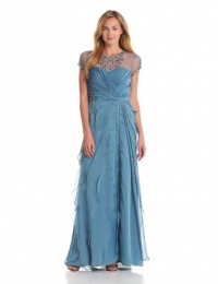 Adrianna Papell Women's Flutter Jewel Gown