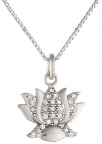 Judith Jack Double Impact Sterling Silver and Marcasite Lotus Pendant Necklace, 18 Judith Jack Double Impact Sterling Silver and Marcasite Lotus Pendant Necklace, 18