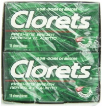 Clorets Gum, 15-Piece Packages (Pack of 12)