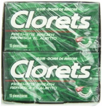 Clorets Gum, 15-Piece Packages (Pack of 12) Clorets Gum, 15-Piece Packages (Pack of 12)