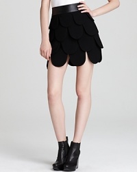 Edge into fall in this wool Milly skirt flaunting panels of petals and a luxe leather waistband for the definition of downtown cool. Tough-luxe booties add a hint of haute for an editorial finish. Edge into fall in this wool Milly skirt flaunting panels of petals and a luxe leather waistband for the definition of downtown cool. Tough-luxe booties add a hint of haute for an editorial finish.