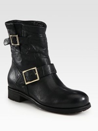 From the 24:7 Collection. Buckled straps add edge to this tough-chic design of rich leather.Heel, 1 (25mm) Leather upper Pull-on style with adjustable buckle strapsLeather lining Lug sole Padded insole Made in Italy From the 24:7 Collection. Buckled straps add edge to this tough-chic design of rich leather.Heel, 1 (25mm) Leather upper Pull-on style with adjustable buckle strapsLeather lining Lug sole Padded insole Made in Italy