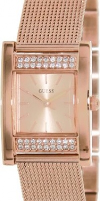 GUESS U0127L3 Rose Gold-Tone Crystal Watch