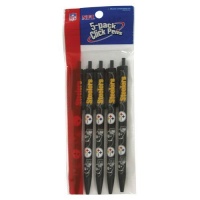 NFL Pittsburgh Steelers Disposable Black Ink Click Pens, 5-Pack NFL Pittsburgh Steelers Disposable Black Ink Click Pens, 5-Pack