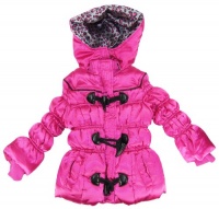 Velvet Chic - Toddler Girl Berry Bubble Puffer Hooded Jacket/Coat - 2T 3T 4T - 4 T