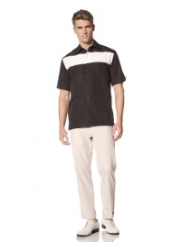 Cubavera Men's Colorblock Panel with Embroidery Shirt Cubavera Men's Colorblock Panel with Embroidery Shirt