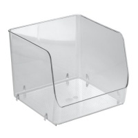 InterDesign Linus Stacking Organizer Bin, Clear, Extra Large