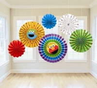 Sesame Street 1st Birthday - Paper Fan Decoration Sesame Street 1st Birthday - Paper Fan Decoration