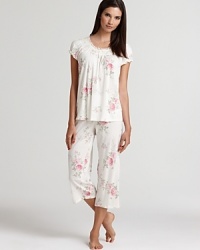 In a soft floral print, Lauren Ralph Lauren's floral print two-piece pajama set calls for breakfast in bed and lazy Sunday mornings. In a soft floral print, Lauren Ralph Lauren's floral print two-piece pajama set calls for breakfast in bed and lazy Sunday mornings.