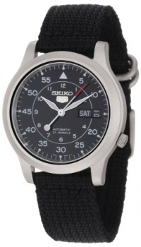 Seiko Men's SNK809 Seiko 5 Automatic Watch with Black Canvas Strap Seiko Men's SNK809 Seiko 5 Automatic Watch with Black Canvas Strap