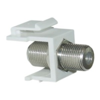 F-Pin (Coax) Connector Keystone Module, White F-Pin (Coax) Connector Keystone Module, White