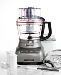 When cooking seems like too much of a process, along comes the powerful KitchenAid Architect food processor to make everything simple again. Its sleek, cocoa-silver finish looks great on any countertop, while new 3-in-1, wide-mouth food pusher provides the right sized tool for every task. 1-year warranty. Model KFP1333. When cooking seems like too much of a process, along comes the powerful KitchenAid Architect food processor to make everything simple again. Its sleek, cocoa-silver finish looks great on any countertop, while new 3-in-1, wide-mouth food pusher provides the right sized tool for every task. 1-year warranty. Model KFP1333.