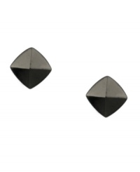 Structured style. These chic, pyramid-shaped studs add shapely polish to your look. Vince Camuto design crafted in hematite tone mixed metal. Approximate diameter: 3/4 inch. Structured style. These chic, pyramid-shaped studs add shapely polish to your look. Vince Camuto design crafted in hematite tone mixed metal. Approximate diameter: 3/4 inch.
