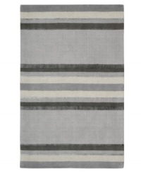 Linear designs are accented with exotic faux silk to create a timeless palette in the Sahara area rug from Calvin Klein. Crafted by skilled artisans in India, it features generously thick wool and viscose fibers woven to create remarkable strength and impeccable elegance. Linear designs are accented with exotic faux silk to create a timeless palette in the Sahara area rug from Calvin Klein. Crafted by skilled artisans in India, it features generously thick wool and viscose fibers woven to create remarkable strength and impeccable elegance.
