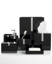 Modern to the max. The Black Resin tumbler brings a modern sensibility to your space with sleek, sophisticated construction and stainless steel accents. Modern to the max. The Black Resin tumbler brings a modern sensibility to your space with sleek, sophisticated construction and stainless steel accents.