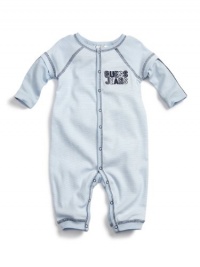 GUESS Kids Boys Coveralls with Hat, STRIPE (3/6M) GUESS Kids Boys Coveralls with Hat, STRIPE (3/6M)