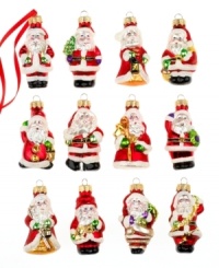 Santa every which way. Whether he's giving out gifts or lighting the way, Father Christmas will bring joy to every branch in your tree with these merry mini ornaments. Santa every which way. Whether he's giving out gifts or lighting the way, Father Christmas will bring joy to every branch in your tree with these merry mini ornaments.