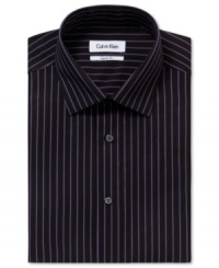 Attractive stripes on this Calvin Klein dress shirt upgrade your daytime desk look. Attractive stripes on this Calvin Klein dress shirt upgrade your daytime desk look.