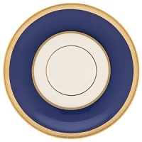 Inspired by privately commissioned presidential dinnerware, this fine china features stately navy bands and a gold border etched with patriotic stars. Inspired by privately commissioned presidential dinnerware, this fine china features stately navy bands and a gold border etched with patriotic stars.