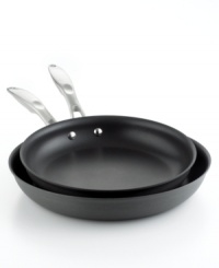 Is your kitchen prepared for all of those everyday epicurean tasks? With fast-heating, hard-anodized construction and durable nonstick interiors, this set of skillets provides a confident cooking surface for the fully equipped kitchen. Limited lifetime warranty. Is your kitchen prepared for all of those everyday epicurean tasks? With fast-heating, hard-anodized construction and durable nonstick interiors, this set of skillets provides a confident cooking surface for the fully equipped kitchen. Limited lifetime warranty.