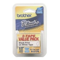 Brother P-Touch M2312PK - M Series Tape Cartridges for P-Touch Labelers, 1/2w, Black on White, 2/Pack Brother P-Touch M2312PK - M Series Tape Cartridges for P-Touch Labelers, 1/2w, Black on White, 2/Pack