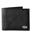 Rich texturized leather gives our Sulley Traveler wallet a vintage feel. It has multiple card slots and slip pockets for all of your daily essentials. A metal logo plaque finishes the look.