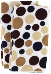 Ritz Royale Collection Microfiber Polka Dot Print Towel Set, Black, 2-Piece