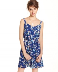 Painted in the prettiest abstract floral print, this casual day dress from BeBop flaunts your botanical love! Painted in the prettiest abstract floral print, this casual day dress from BeBop flaunts your botanical love!
