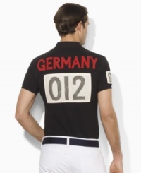 Celebrate the spirit of the 2012 Olympic Games with an iconic rugby shirt in breathable cotton mesh, finished with a bold country details and Ralph Lauren's signature Big Pony. Celebrate the spirit of the 2012 Olympic Games with an iconic rugby shirt in breathable cotton mesh, finished with a bold country details and Ralph Lauren's signature Big Pony.