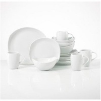 Dansk 16-Piece Classic Fjord Porcelain Dinnerware Set, White Dansk 16-Piece Classic Fjord Porcelain Dinnerware Set, White