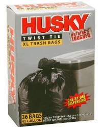 Husky 45-Gallon Trash Bags - 36 Count HK45036B Husky 45-Gallon Trash Bags - 36 Count HK45036B
