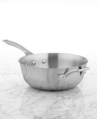 The professional's pick. Five layers of highly conductive metals, including a copper core, stainless steel interior and exterior and 2 layers of aluminum, heat and cool quickly & evenly to keep temperatures consistent across the entire pan. A brilliant dishwasher-safe exterior lights up your space and creates a versatile cooking surface, where searing and deglazing are nearly effortless. Lifetime warranty. The professional's pick. Five layers of highly conductive metals, including a copper core, stainless steel interior and exterior and 2 layers of aluminum, heat and cool quickly & evenly to keep temperatures consistent across the entire pan. A brilliant dishwasher-safe exterior lights up your space and creates a versatile cooking surface, where searing and deglazing are nearly effortless. Lifetime warranty.