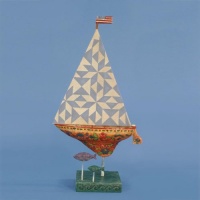 Jim Shore Seaside Blue Boat - Cutting Waves Jim Shore Seaside Blue Boat - Cutting Waves