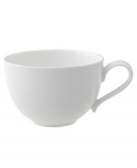 Fresh modern from Villeroy & Boch dinnerware. The dishes in this set are sheer white china in a clean round shape that inspires simply harmonious dining. A soft fluidity and radiant glaze give this teacup quiet elegance and lasting appeal. Fresh modern from Villeroy & Boch dinnerware. The dishes in this set are sheer white china in a clean round shape that inspires simply harmonious dining. A soft fluidity and radiant glaze give this teacup quiet elegance and lasting appeal.