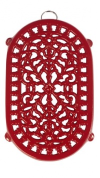 Old Dutch Red Oblong Trivet, 9-3/4 by 6-Inch