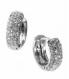 Michael Kors Sparkle Silver Huggie Earrings with Pave Detail MKJ1521