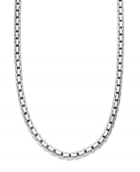 Just a touch of bold silver adds a little edge to any look with this sterling silver box chain necklace. Approximate length: 22 inches. Just a touch of bold silver adds a little edge to any look with this sterling silver box chain necklace. Approximate length: 22 inches.