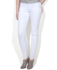 White wash jeans with cool stud detail, Levi's four-pocket style denim leggings bring the heat. White wash jeans with cool stud detail, Levi's four-pocket style denim leggings bring the heat.
