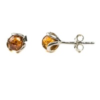 Sterling Silver Honey Amber Stud Earrings Sterling Silver Honey Amber Stud Earrings