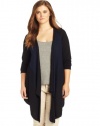 DKNY Jeans Women's Plus-Size Rib Drape Cardigan